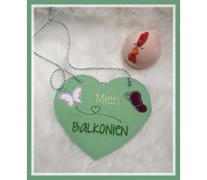 Stickserie ITH - Balkon Schilder inkl. Wimpel "Balkon"